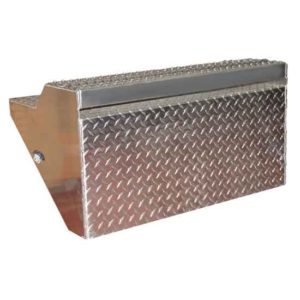 CSM Diamond Plate Aluminum OE Style Battery Box Replacement Lid With New Style Grip Step For Peterbilt 378 & 379