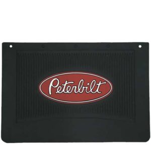 12 X 18 Inch Rectangle Black Rubber Peterbilt Logo Mud Flap