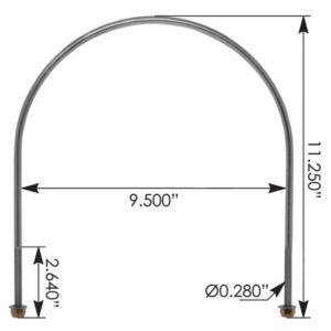 Stainless Steel Air Tank U-Bolt For 9.50 Inch Diameter Tank For Peterbilt 379, 378, 386 & 389