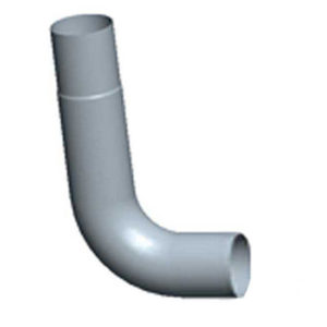 90 Degree 7 Inch Chrome Long Drop Elbow  For Peterbilt 378,  379 & 389 Glider