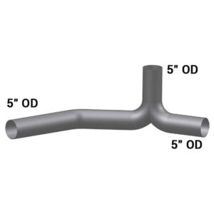 BESTfit 5 Inch Aluminized Y-Pipe Exhaust W/ 5 Inch O.D. Inlet & Outlet For Peterbilt 377, 378, 379, 386