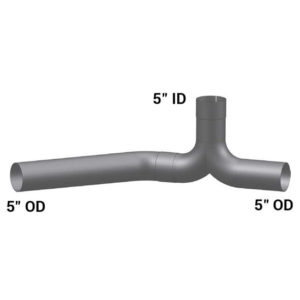 Steel Exhaust Y-Pipe W/ 5 Inch ID Inlet & 5 Inch OD Outlets For Peterbilt 359
