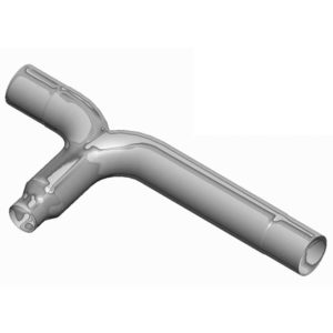 BESTfit Chrome 8 Inch To 5 Inch Y Pipe For Long Leg  For Peterbilt