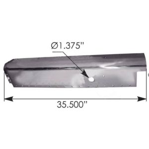 Chrome Grille Surround Side  For Peterbilt 379 Extended Hood - Passenger Side