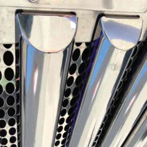 33.5 Inch 304 Stainless Steel Half Moon Vertical Grille Bar For Peterbilt 379 & 389