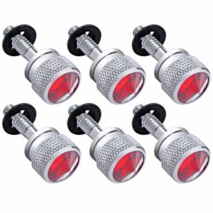 Chrome Dash Screws With Red Jewel  For Peterbilt (Pack Of 6)