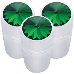 Chrome Mini Toggle Extension With Green Jewel  For Peterbilt (Pack Of 3)