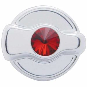 Chrome AC Control Knob With Red Jewel  For Peterbilt