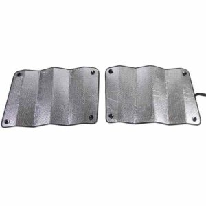 2 Piece Accordion-Fold Reflective Thermal Windshield Sunshade For Peterbilt 389, 388, 386, 384