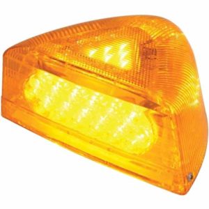 37 LED Turn Signal Light  W/ Clear Mounting Base - Amber LED/ Amber Lens For Peterbilt 357, 365, 367, 378, 379