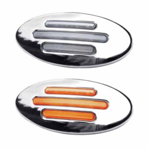 15 Diode Flatline Amber LED Turn Signal Light Clear Lens For Front Fender For Peterbilt