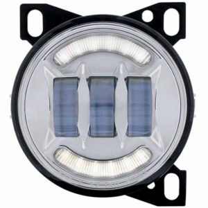4.25 Inch Custom Chrome LED Fog Light W-LED Position Light  For Peterbilt 579, 587, Kenworth T660