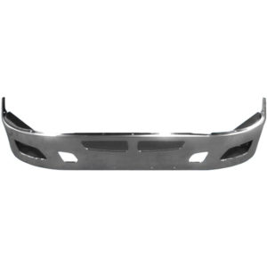 BESTfit Stainless Clad 14 Inch Aero Style Bumper W/ Tow, Vent & Fog Light Holes For Kenworth T660 2008-2016