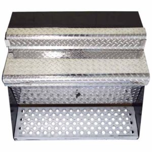 BESTfit Diamond Plate Aluminum 34 X 25 X 24 Inch Passenger Side Tool Box Assembly With Twist Latch
