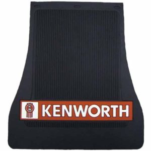 Front Tapered  Rubber Mud Flap W/ Kenworth Logo, 13-18 X 20 Inch  For T800, W900B, W900L