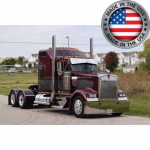 10 Inch Stainless Steel Bowtie Visor, Blind Mount For Kenworth W900 W/ Curved Glass