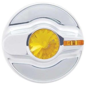 Chrome AC Control Knob With Amber Jewel  For Kenworth