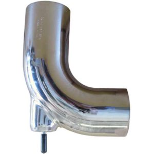 5 Inch OD Chrome 90 Degree Exhaust Elbow W/ Mounting Stud, Replaces A04-17476-000 For Freightliner Century, Columbia