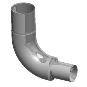 8-5 Inch Chrome 90 Degree Elbow For Freightliner With Tapered Top