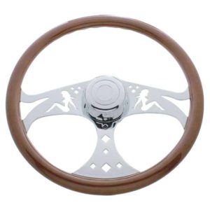 18 Inch OG Lady Steering Wheel With Chrome Spokes For Freightliner