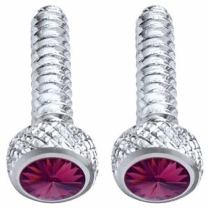 Chrome Short Dash Screw With Purple Jewel For Freightliner