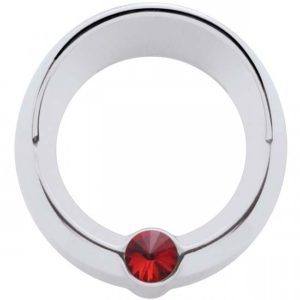 Chrome Plastic Small Gauge Cover W/ Visor And Red Jewel For Freightliner