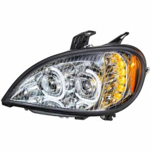 Chrome High Power LED Projection Headlight For Freightliner Columbia Driver Side