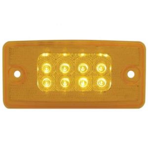 8 Diode Amber Rectangular Reflector LED Cab Light W/ Amber Lens For Freightliner