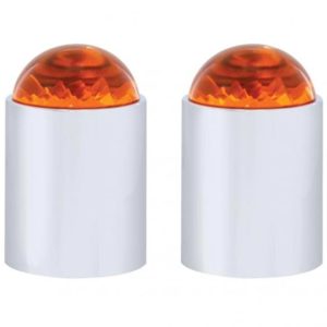 Chrome Bumper Guide Top W/ Amber Dome Lens