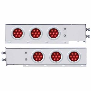 Stainless Steel Spring-Loaded Light Bars W/ 6 - 4 Inch Red/Red LED Competition Series Lights