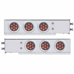 Stainless Steel Spring-Loaded Light Bars W/ 6 - 4 Inch Red/Clear LED Competition Series Lights