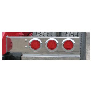 Spring Loaded Rear Light Bars W/ 6 - 4 Inch Red LED Red Lens Lights & 2.5 Inch Bolt Spacing