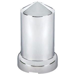 33MM X 3.1875 Inch Chrome Push-On Pointed Nut Cover With Flange