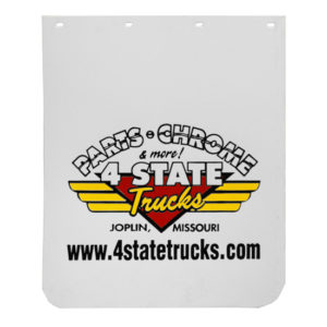 24 X 30 Inch White 4 State Trucks Plastic Mud Flap
