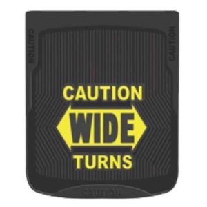 24 X 30 Inch Rubber Caution Wide Turns Mud Flap - Black