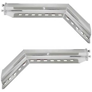 Chrome 30 Inch Heavy Duty Spring-Loaded 45 Degree Angled Mud Flap Hanger With 1.125 Inch Bolt Pattern