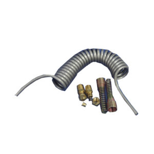 TPHD Coiled 1/4 Inch Air Line With Fittings For 5th Wheel Air Slide Cylinder- 54 Inch Maximum Length