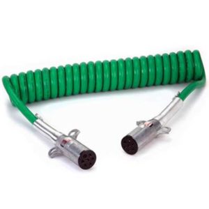 7 Way Green Trailer Cord W/ Metal Ends - 15 Foot