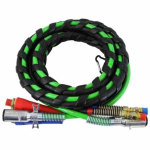 BESTfit 3-In-1 Standard ABS Trailer Cord & Hoses With Spiral Wrap - 15 Foot