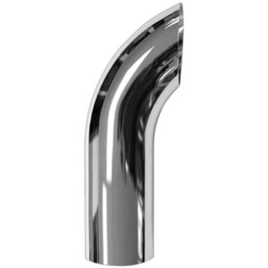 BESTfit Chrome 5 Inch Curve Turn Out Exhaust Stack - 18 Inch Length W/ Outside Diameter Inlet-Plain
