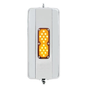 7 X 16 Inch Stainless Steel West Coast Style Heated Mirror With 18 Amber LEDs