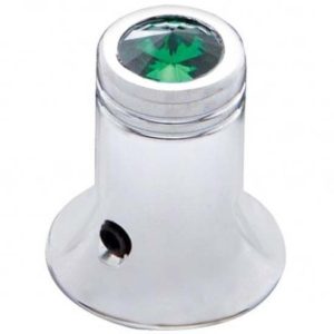 Chrome Cb Channel Knob W/ Green Jewel