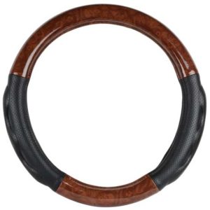 18 Inch Dark Wood Deluxe Steering Wheel Cover
