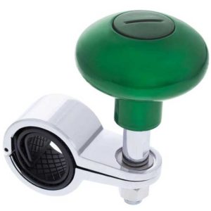 Steering Wheel Spinner With Chrome Die-Cast Clamp - Emerald Green