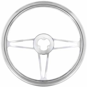 18 Inch Chrome-Plated Aluminum 3 Spoke Steering Wheel