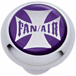 Purple Maltese Cross Fan/Air Dash Knob For Peterbilt, Kenworth, Ford, GMC & Freightliner Models