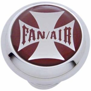 Red Maltese Cross Fan/Air Dash Knob For Peterbilt, Kenworth, Ford, GMC & Freightliner Models