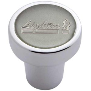Chrome Cigarette Lighter Knob W/ Glossy Silver Sticker