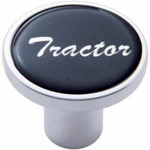 Chrome Air Valve Knob W/ Glossy Black Tractor Sticker