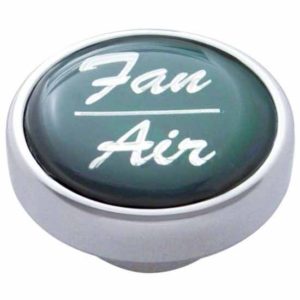Chrome Fan/Air Small Dash Knob W/ Glossy Green Sticker